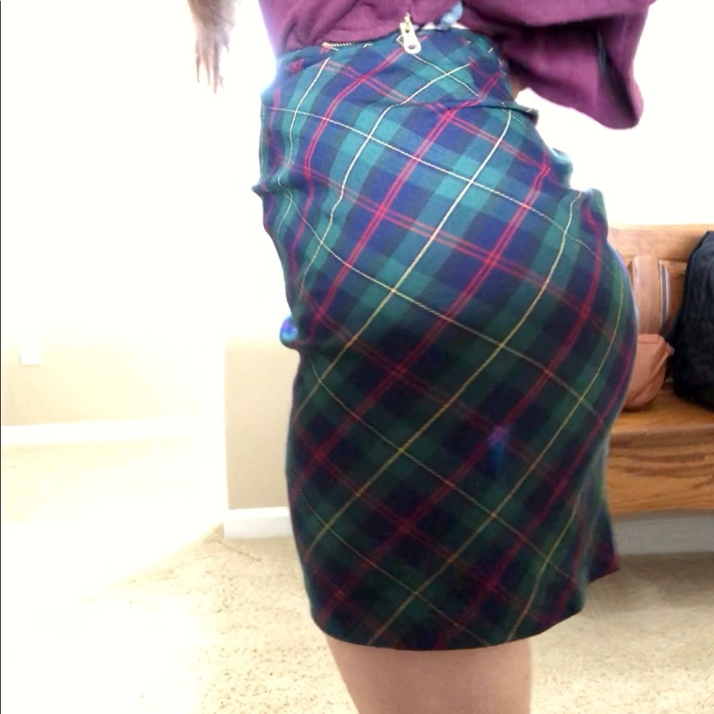 Plaid Pencil Skirt - Picture 2 of 6